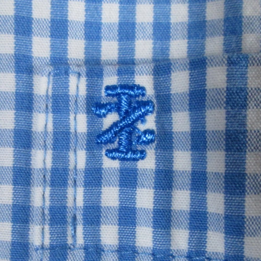 IZOD Mens Blue & White Plaid Long Sleeve Dress Shirt Size L Pre-Worn Goo… - Picture 3 of 7